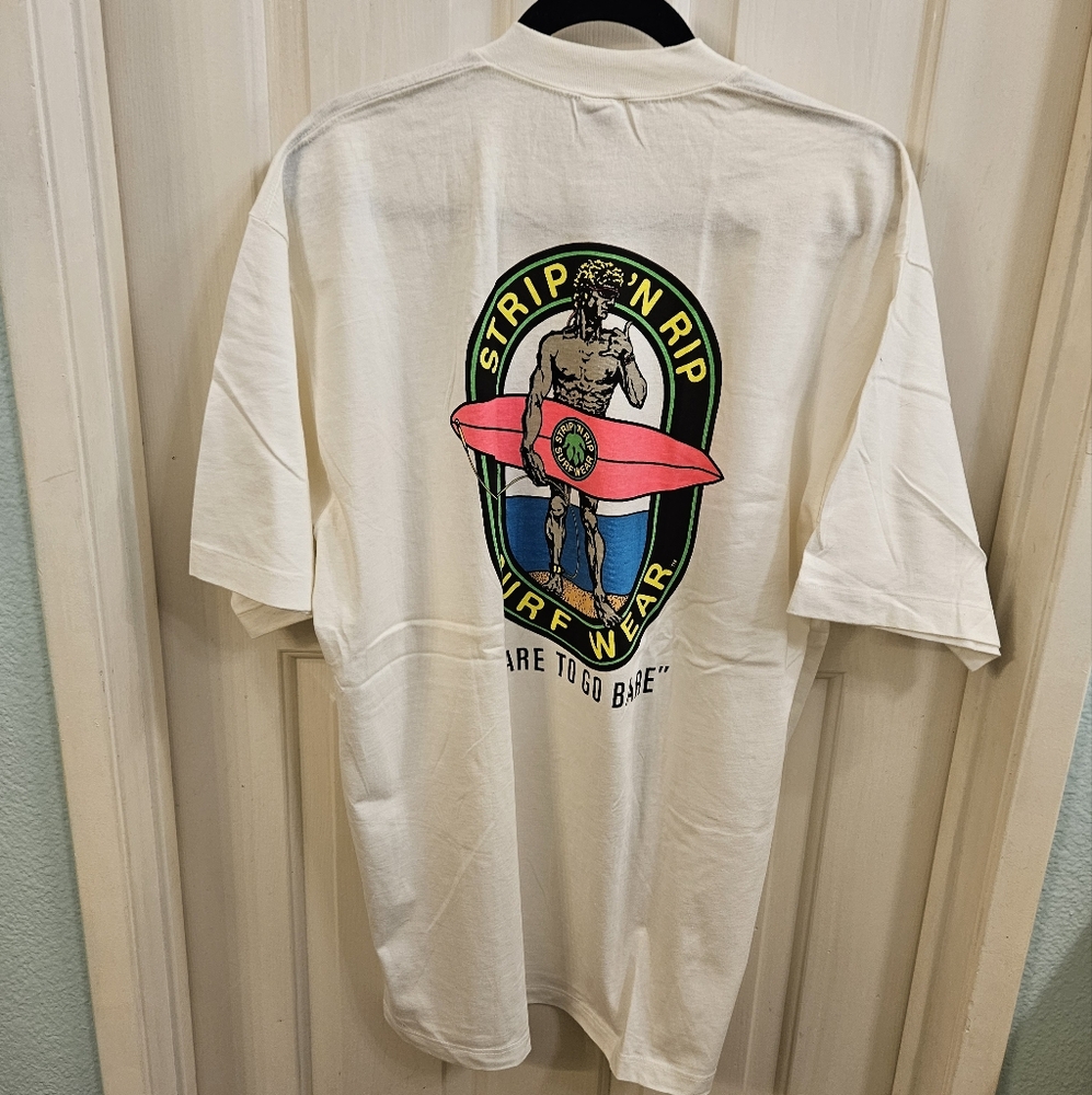 Vintage Crazy Shirts Hawaii Strip'n Rip Surf Wear, Double Sided, Mens XL T-Shirt